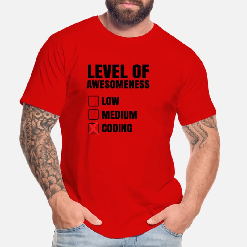 Level Of Awesomeness Low Medium Coding Programming Männer Premium Bio T-Shirt