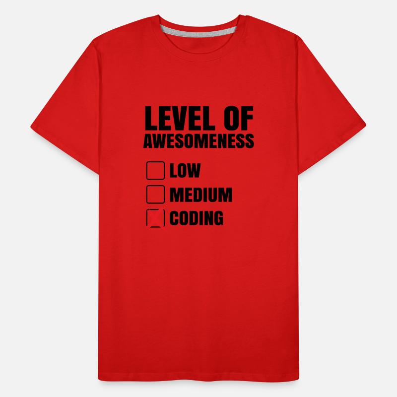 Level Of Awesomeness Low Medium Coding Programming Männer Premium Bio T-Shirt