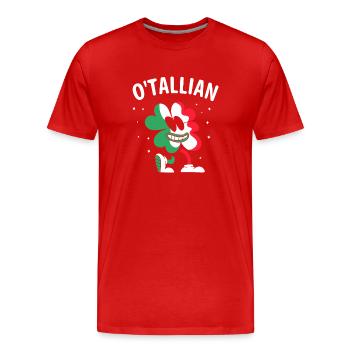 O’tallian Irlandais Irlandais Saint-Patrick - T-shirt bio Premium Homme - rouge - Devant - Damien (186cm)