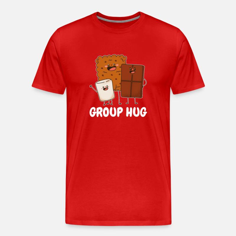 Group Hug - Männer Premium Bio T-Shirt - Rot