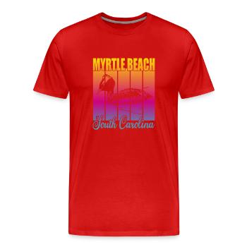 Myrtle Beach South Carolina - Men's Premium Organic T-Shirt - red - Front - Damien (186cm)
