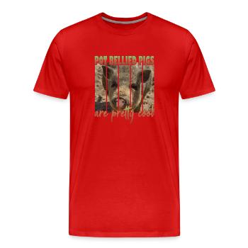 Pot Bellied Pigs are Pretty cool - Männer Premium Bio T-Shirt - Rot - Vorne - Damien (186cm)