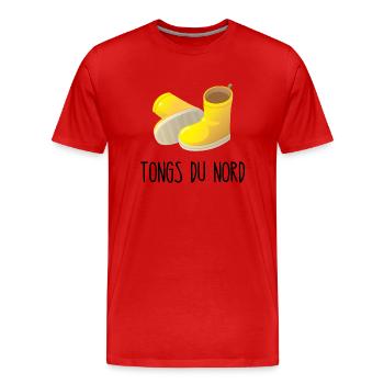 tongs du nord - T-shirt bio Premium Homme - rouge - Devant - Damien (186cm)