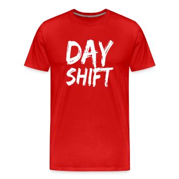Day shift Shift work Shiftwork - Men's Premium Organic T-Shirt - red - Front - Damien (186cm)