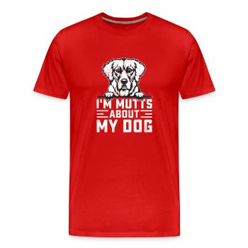 I Am Mutts About Dog Golden Retriever Funny - Men's Premium Organic T-Shirt - red - Front - Damien (186cm)