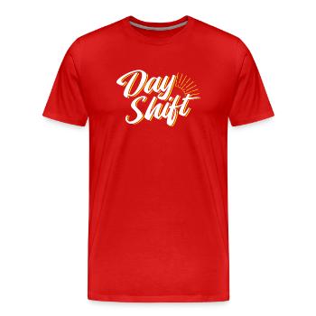 Travail posté de jour - T-shirt bio Premium Homme - rouge - Devant - Damien (186cm)