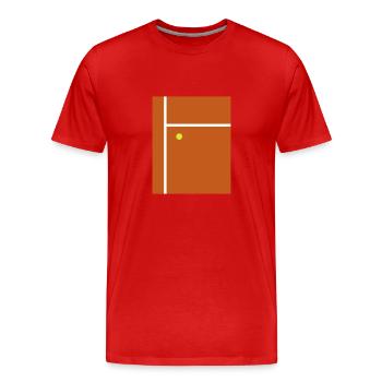 Tennis court Minimalism Flat Illustration Tennis - Men's Premium Organic T-Shirt - red - Front - Damien (186cm)
