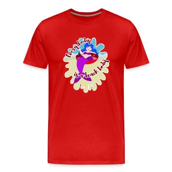 Every Body Is A Beach Body mermaid body positivity - Men's Premium Organic T-Shirt - red - Front - Damien (186cm)