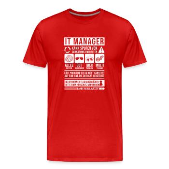 IT Manager Spruch lustig - Männer Premium Bio T-Shirt - Rot - Vorne - Damien (186cm)