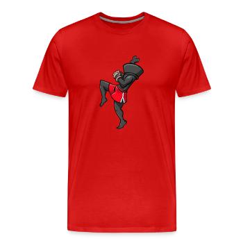 Kampfsport Kickboxer Schachfigur Kickboxen - Männer Premium Bio T-Shirt - Rot - Vorne - Damien (186cm)