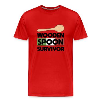 Wooden Spoon Survivor - Männer Premium Bio T-Shirt - Rot - Vorne - Damien (186cm)