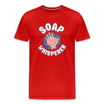 Fabrication de savon Artisanat Savon - T-shirt bio Premium Homme - rouge - Devant - Damien (186cm)