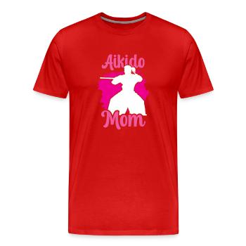 Aïkido Mère Arts Martiaux Combattant Arts Martiaux Arts Martiaux - T-shirt bio Premium Homme - rouge - Devant - Damien (186cm)