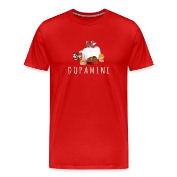 Dopamine Funny Dog Lover Puppy Dog Owners Dog Mom - Men's Premium Organic T-Shirt - red - Front - Damien (186cm)