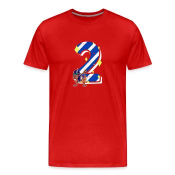 2 ans Dino American Football 2ème B-day Dab - T-shirt bio Premium Homme - rouge - Devant - Damien (186cm)