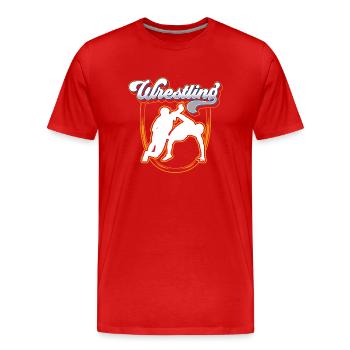 Lutte Lutte Lutte Lutteur - T-shirt bio Premium Homme - rouge - Devant - Damien (186cm)