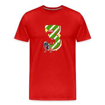 3 ans Dino American Football 3ème B-day Dab - T-shirt bio Premium Homme - rouge - Devant - Damien (186cm)