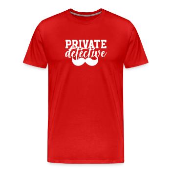 Détective privé Détective privé Agence de détective privé - T-shirt bio Premium Homme - rouge - Devant - Damien (186cm)