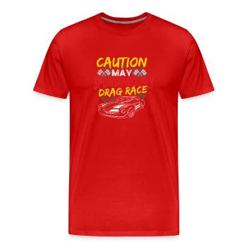 Course Drôle de prudence peut spontanément draguer la course R - T-shirt bio Premium Homme - rouge - Devant - Damien (186cm)