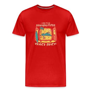 I Need To Be Seahabilitated Venice Beach Summer - Männer Premium Bio T-Shirt - Rot - Vorne - Damien (186cm)