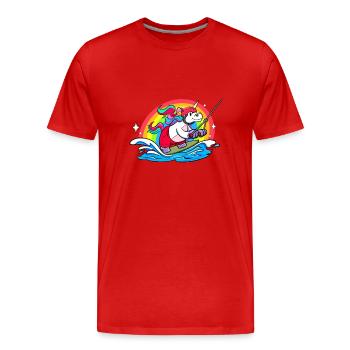 Wakeboard Licorne Wakeboarder Wakeboard - T-shirt bio Premium Homme - rouge - Devant - Damien (186cm)