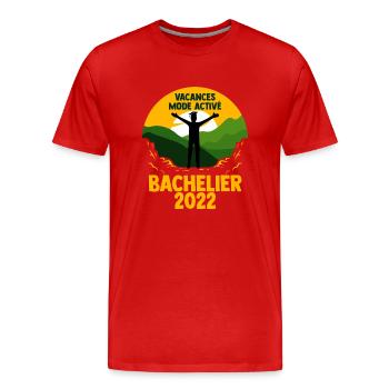 Bachelier 2022 Vacances Mode on Ideé Cadeau Humour - T-shirt bio Premium Homme - rouge - Devant - Damien (186cm)
