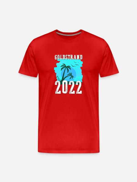 Golden Sands 2022 Palm Trees - Men's Premium Organic T-Shirt - red