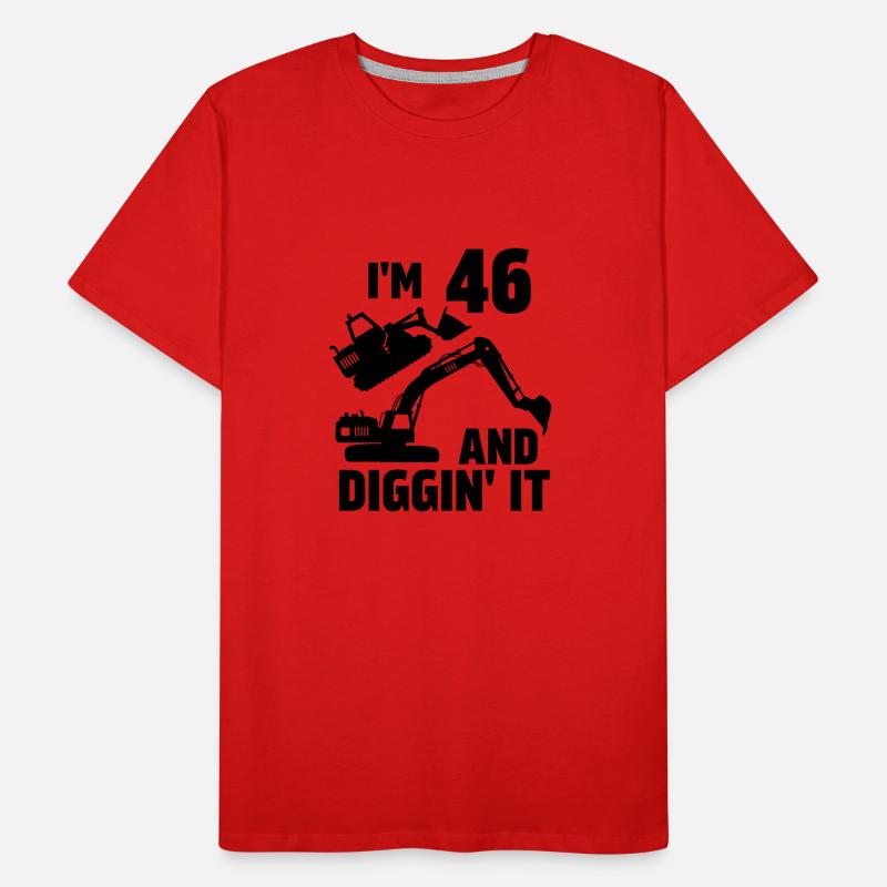 Ich bin 46 und Diggin' It Männer Premium Bio T-Shirt