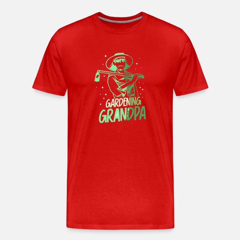 Gartenarbeit Opa Garten Großvater Gärtner - Männer Premium Bio T-Shirt - Rot