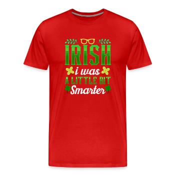 Saint-Patrick Gaélique Irlandais Irlandais - T-shirt bio Premium Homme - rouge - Devant - Damien (186cm)