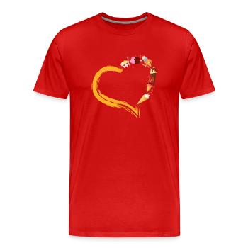 Ice Cream Heart Cone Popsicle - Männer Premium Bio T-Shirt - Rot - Vorne - Damien (186cm)
