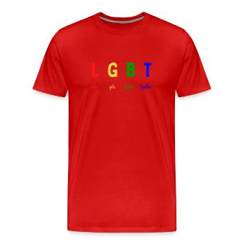 LGBT life gets better together - LGBTQ - Men's Premium Organic T-Shirt - red - Front - Damien (186cm)