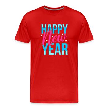 Bonne année !! - T-shirt bio Premium Homme - rouge - Devant - Damien (186cm)