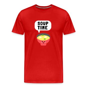 Soupe en conserve Liquide Nourriture Cook Restaurant Gourmand - T-shirt bio Premium Homme - rouge - Devant - Damien (186cm)
