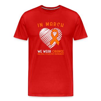 In March We Wear Orange Multiple Sclerosis - Männer Premium Bio T-Shirt - Rot - Vorne - Damien (186cm)