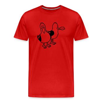 Team 2 lustige Möwen - Männer Premium Bio T-Shirt - Rot - Vorne - Damien (186cm)