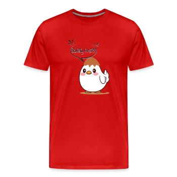 Casque d’oeufs - T-shirt bio Premium Homme - rouge - Devant - Damien (186cm)