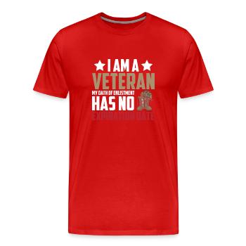 Vétéran de LA citation du soldat de l’armée américaine - T-shirt bio Premium Homme - rouge - Devant - Damien (186cm)