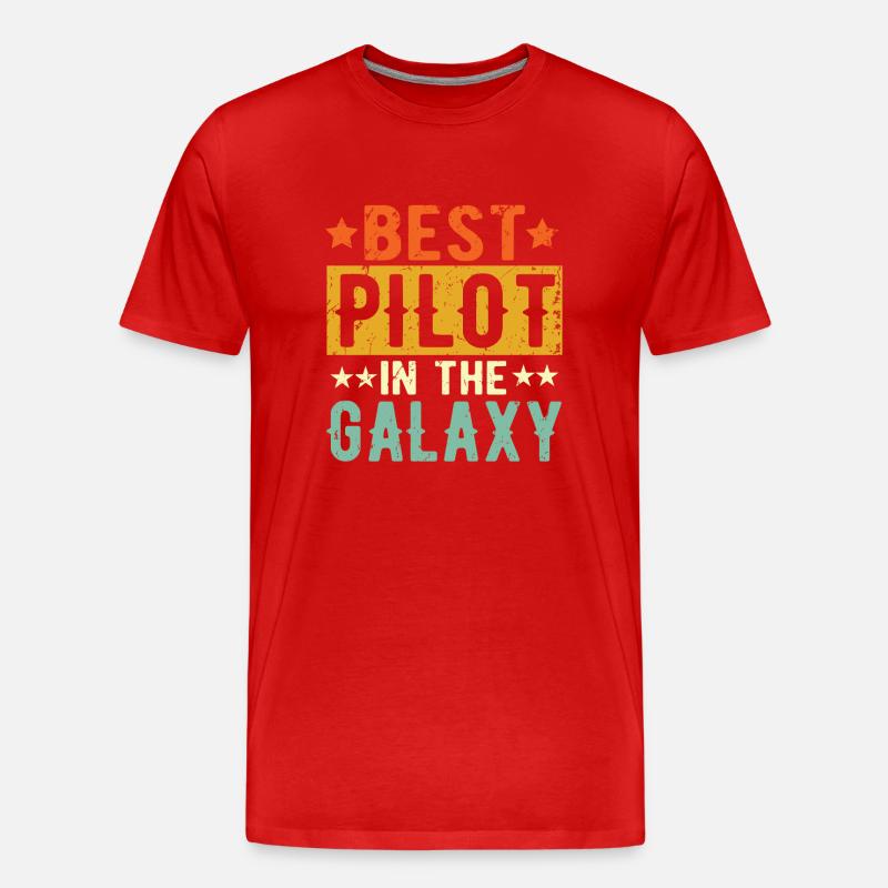 Best Pilot ever Pilot Geschenk - Männer Premium Bio T-Shirt - Rot