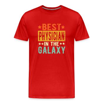 Best Physiker galaxy Physiker Geschenk - Männer Premium Bio T-Shirt - Rot - Vorne - Damien (186cm)