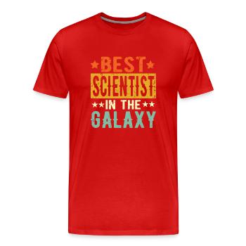 Meilleur scientifique de tous les temps Cadeau de scientifique - T-shirt bio Premium Homme - rouge - Devant - Damien (186cm)