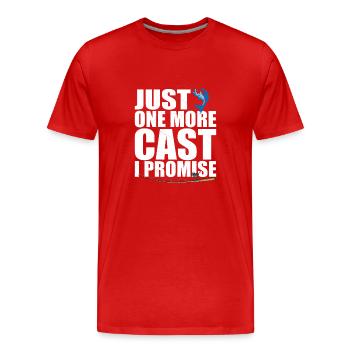 Juste un casting de plus que je promets à la pêche à la ligne - T-shirt bio Premium Homme - rouge - Devant - Damien (186cm)