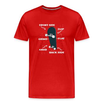 Skate Board Features - Skateboarding - Cool Skater - Männer Premium Bio T-Shirt - Rot - Vorne - Damien (186cm)