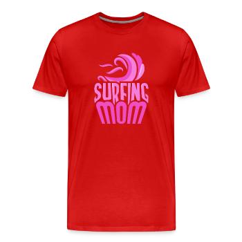 Surfen Mama Wellenreiten Surfer Surfing Surfbrett - Männer Premium Bio T-Shirt - Rot - Vorne - Damien (186cm)