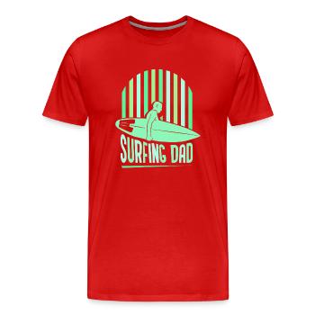 Surf Père Surf Surf Surf Surf Surf surfant - T-shirt bio Premium Homme - rouge - Devant - Damien (186cm)