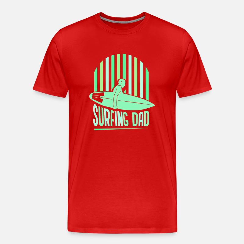 Surf Père Surf Surf Surf Surf Surf surfant - T-shirt bio Premium Homme - rouge