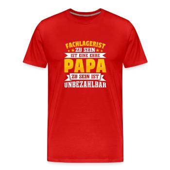 Fachlagerist - Männer Premium Bio T-Shirt - Rot - Vorne - Damien (186cm)