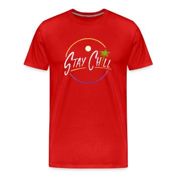 Stay Chill - T-shirt bio Premium Homme - rouge - Devant - Damien (186cm)