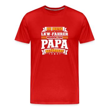 LKW- Fahrer - Männer Premium Bio T-Shirt - Rot - Vorne - Damien (186cm)