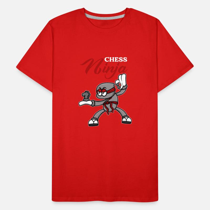 Échiquier Échecs Ninja Fighter Échecs T-shirt bio Premium Homme